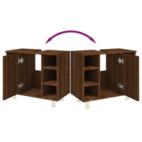 Thumbnail for Badschrank Braun Eichen-Optik 60x32x53,5 cm Holzwerkstoff
