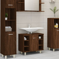 Thumbnail for Badschrank Braun Eichen-Optik 60x32x53,5 cm Holzwerkstoff