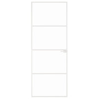 Thumbnail for Innentür Weiß 76x201,5 cm Hartglas & Aluminium Schlank