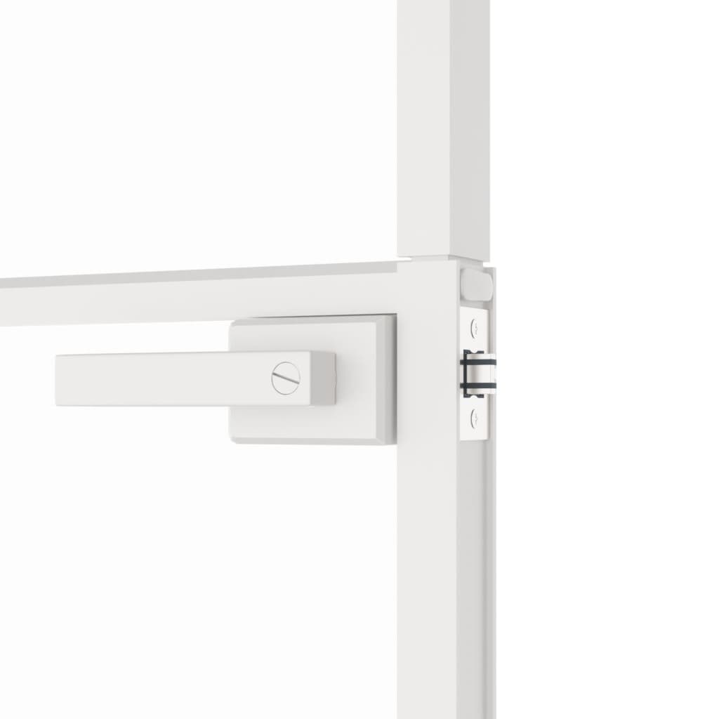 Innentür Weiß 76x201,5 cm Hartglas & Aluminium Schlank