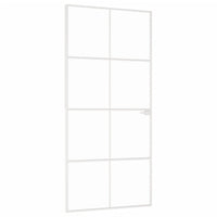 Thumbnail for Innentür Weiß 93x201,5 cm Hartglas & Aluminium Schlank