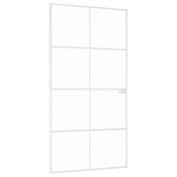 Thumbnail for Innentür Weiß 102x201,5 cm Hartglas & Aluminium Schlank