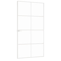 Thumbnail for Innentür Weiß 102x201,5 cm Hartglas & Aluminium Schlank