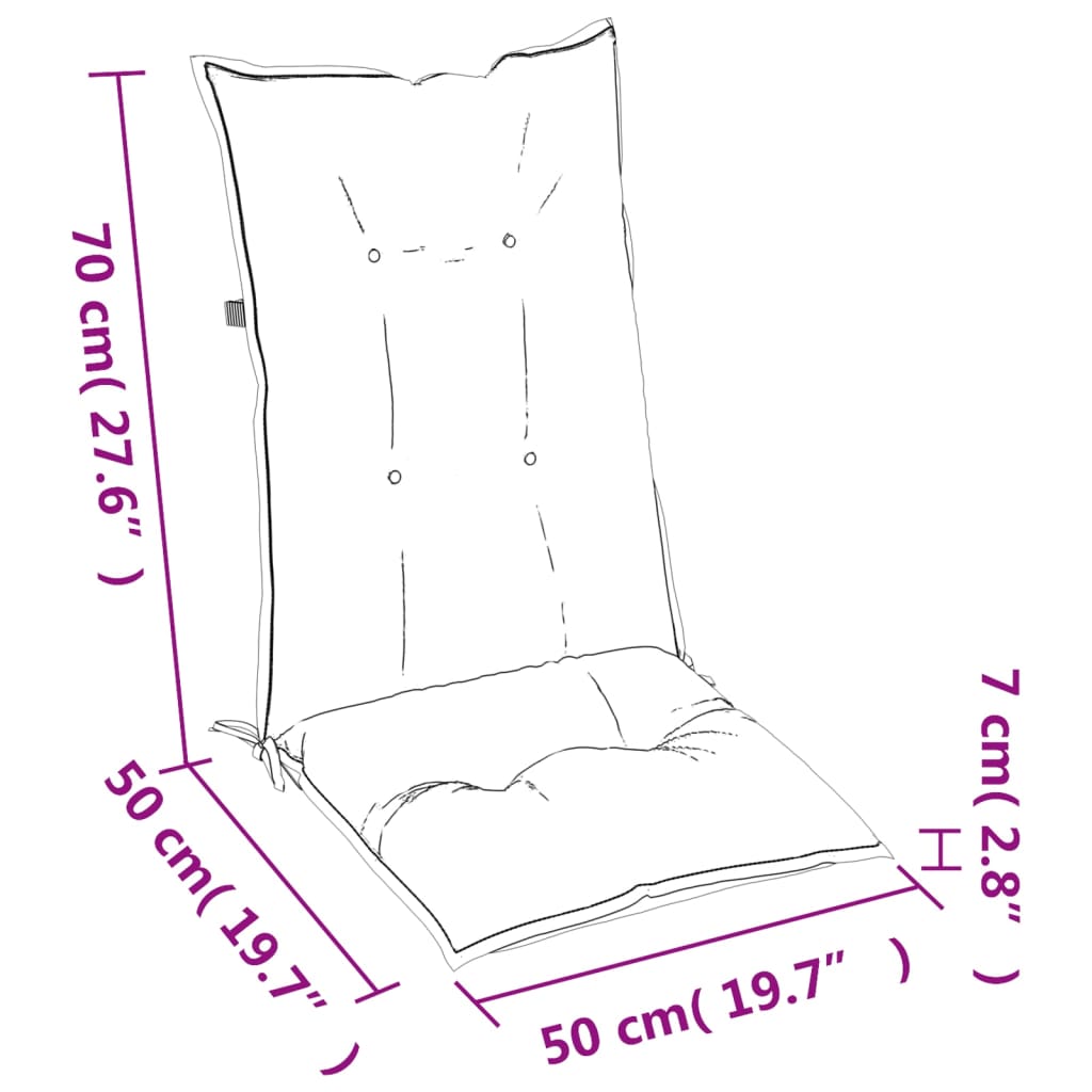 Stuhlauflagen 4 Stk. Blattmuster 120x50x7 cm Stoff