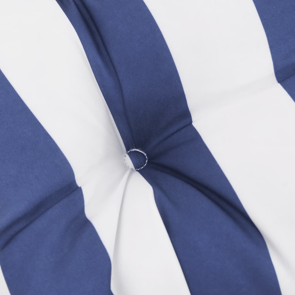 Niedriglehner-Auflagen 4 Stk. Blau & Weiß Gestreift Stoff