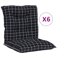 Thumbnail for Niedriglehner-Auflagen 6 Stk. Schwarz Karomuster Stoff