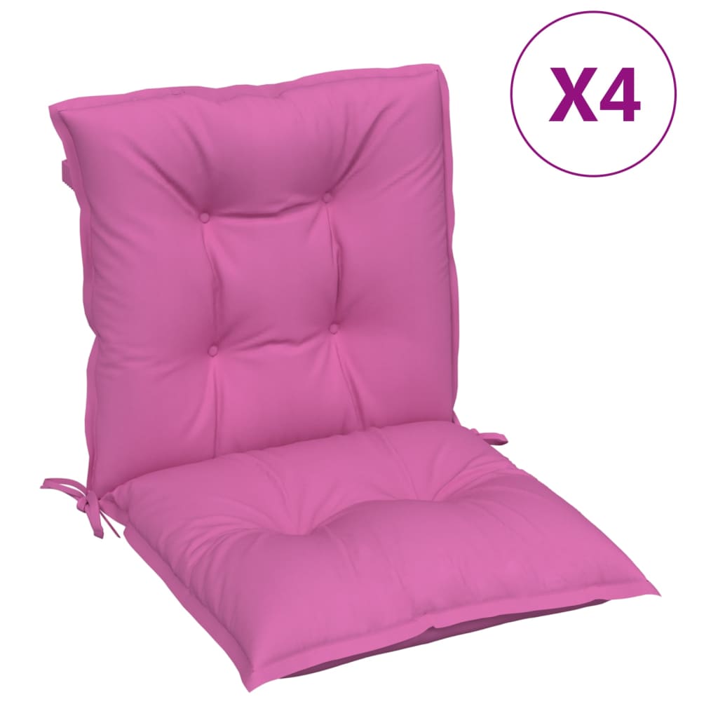 Gartenstuhlauflagen für Niedriglehner 4 Stk. Rosa 100x50x7 cm