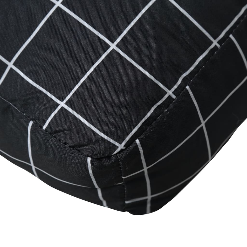 Palettenkissen Schwarz Karomuster 50x50x12 cm Stoff