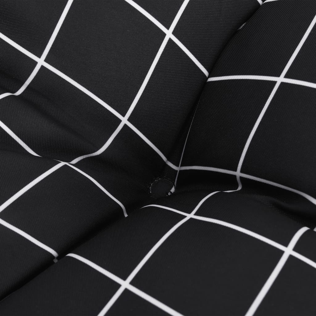 Palettenkissen Schwarz Karomuster 50x50x12 cm Stoff