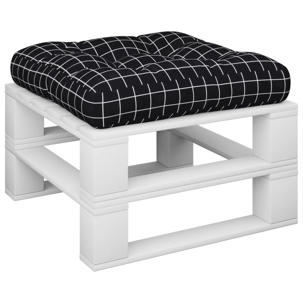 Palettenkissen Schwarz Karomuster 60x60x12 cm Stoff
