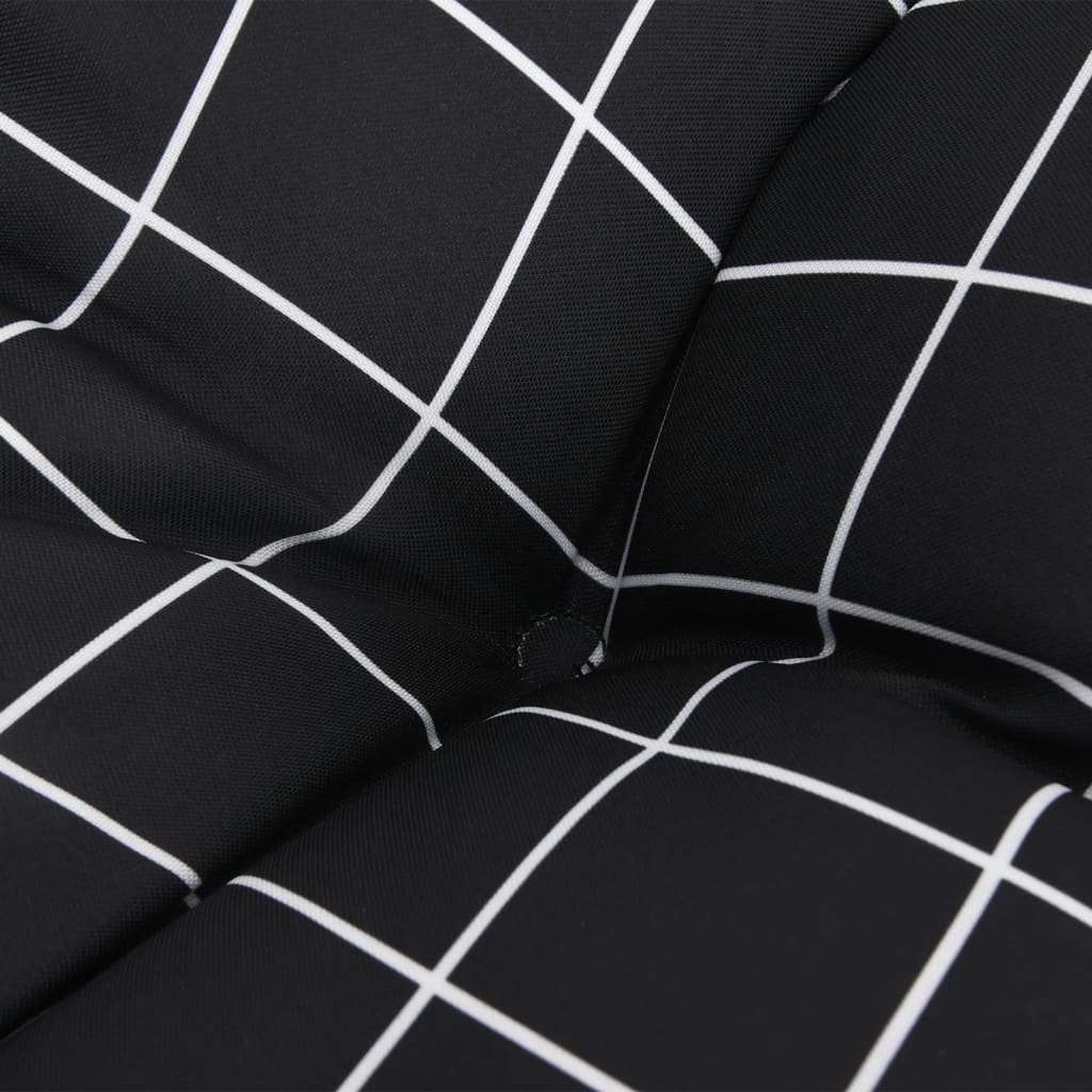 Palettenkissen Schwarz Karomuster 60x60x12 cm Stoff