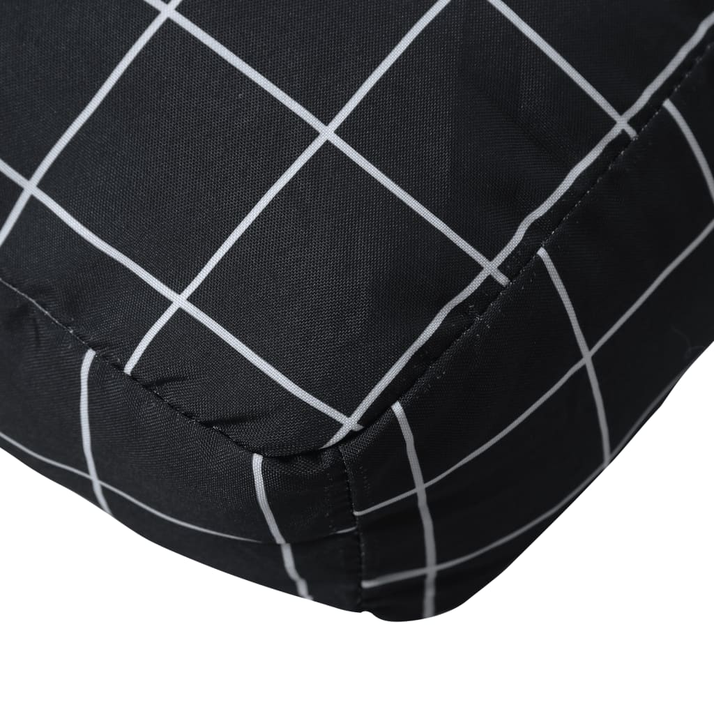 Palettenkissen Schwarz Karomuster 70x70x12 cm Stoff