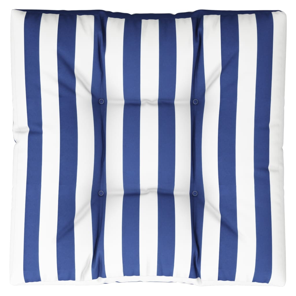 Palettenkissen Blau Weiß Gestreift 80x80x12 cm Stoff