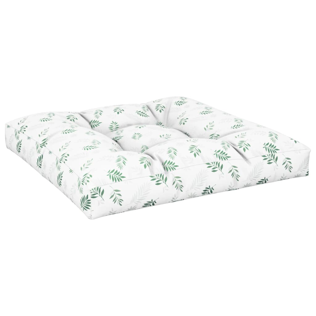 Palettenkissen Blattmuster 80x80x12 cm Stoff