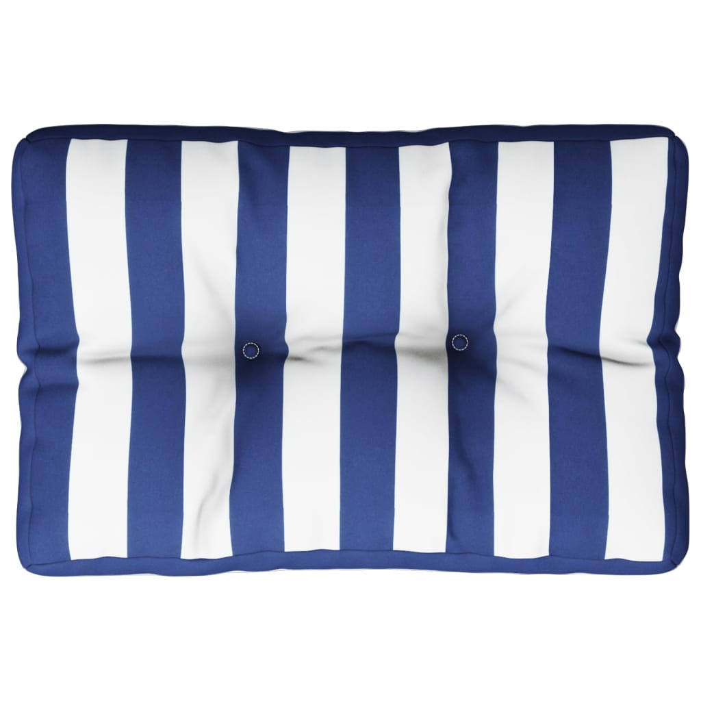 Palettenkissen Blau Weiß Gestreift 50x40x12 cm Stoff