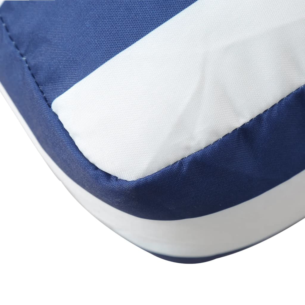 Palettenkissen Blau Weiß Gestreift 50x40x12 cm Stoff