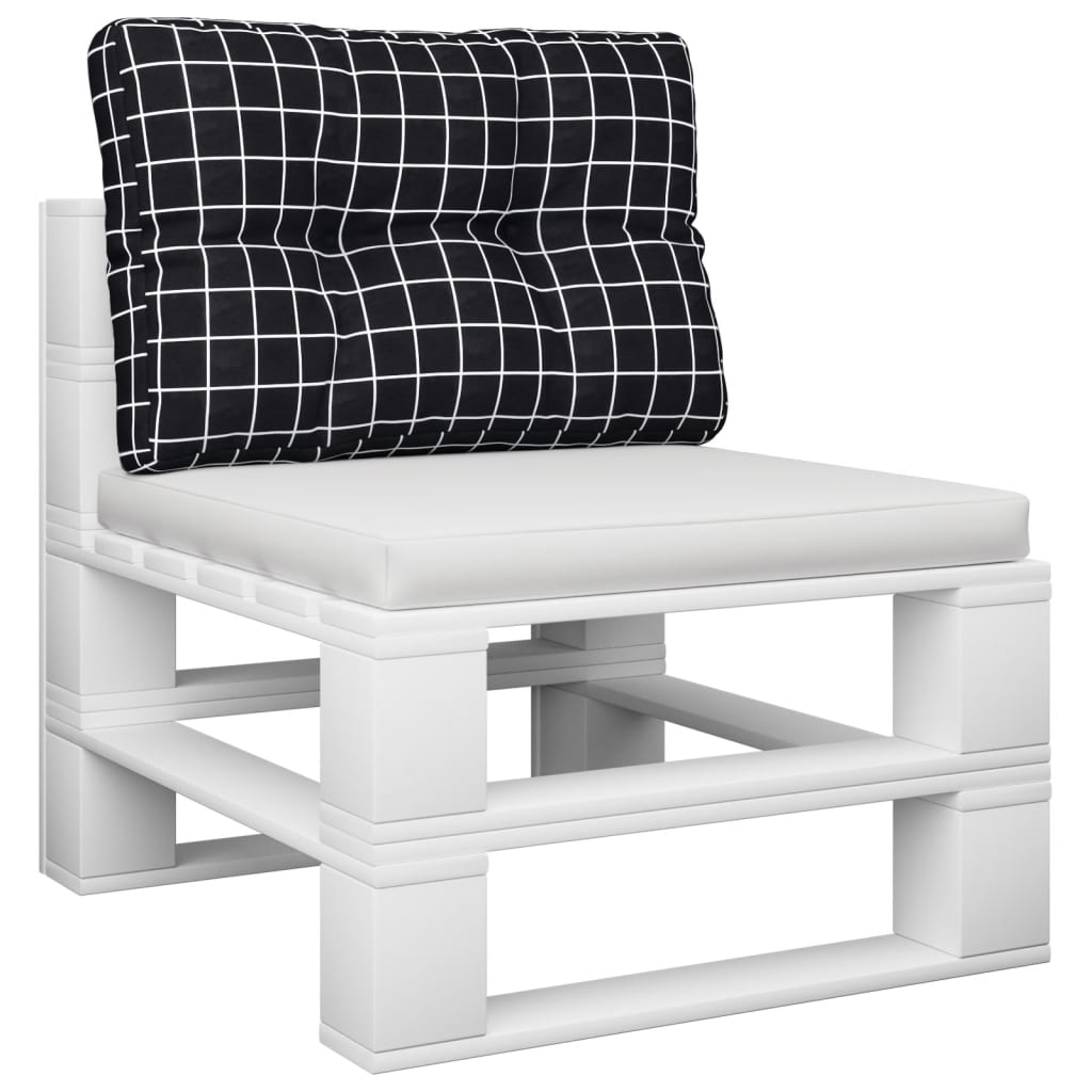 Palettenkissen Schwarz Karomuster 50x40x12 cm Stoff