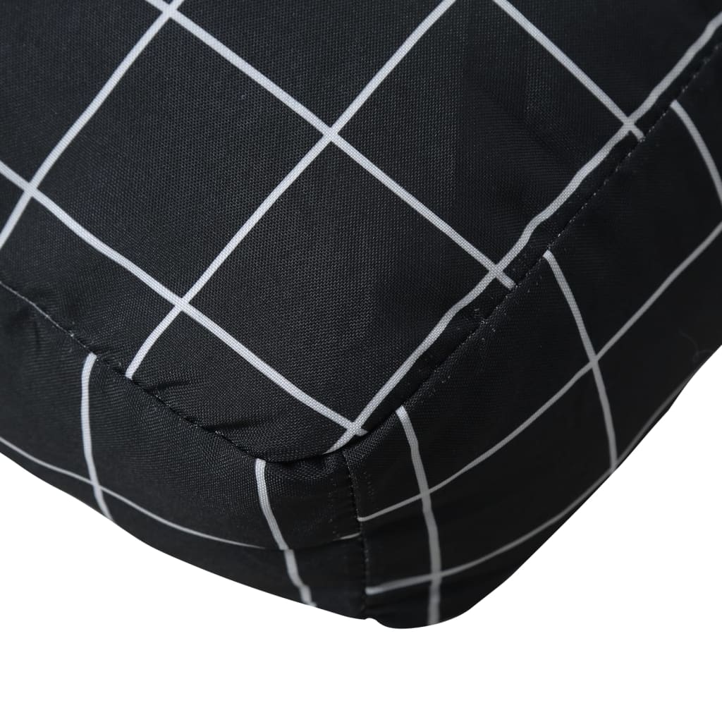 Palettenkissen Schwarz Karomuster 50x40x12 cm Stoff
