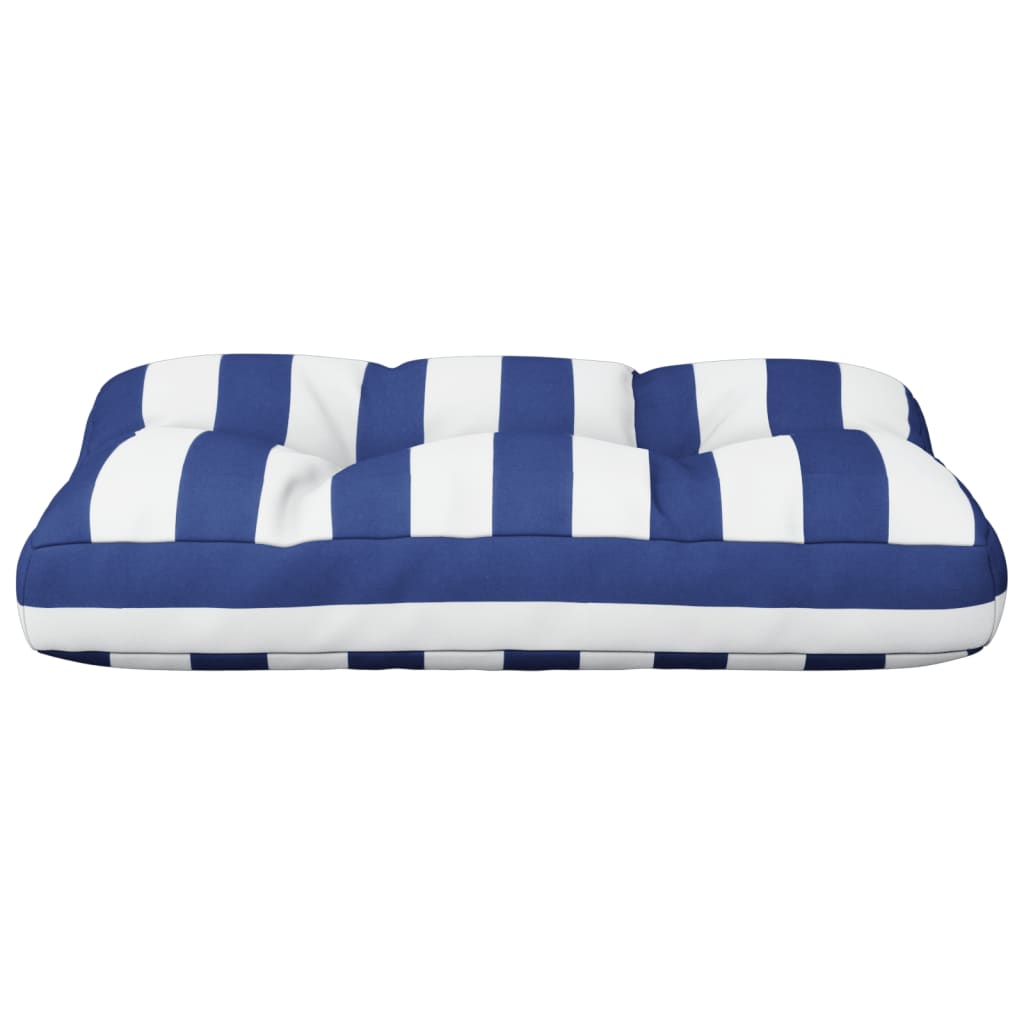Palettenkissen Blau Weiß Gestreift 60x40x12 cm Stoff