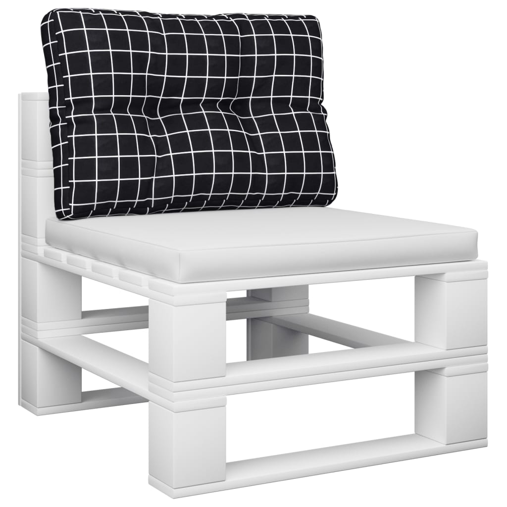 Palettenkissen Schwarz Karomuster 60x40x12 cm Stoff