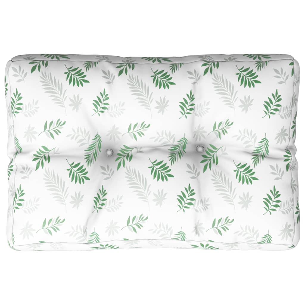 Palettenkissen Blattmuster 60x40x12 cm Stoff