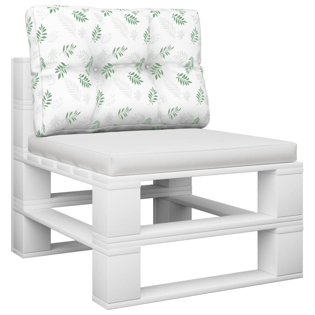 Palettenkissen Blattmuster 60x40x12 cm Stoff