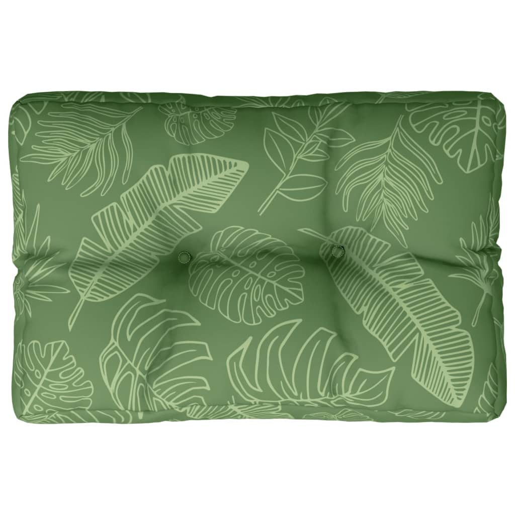 Palettenkissen Blattmuster 60x40x12 cm Stoff