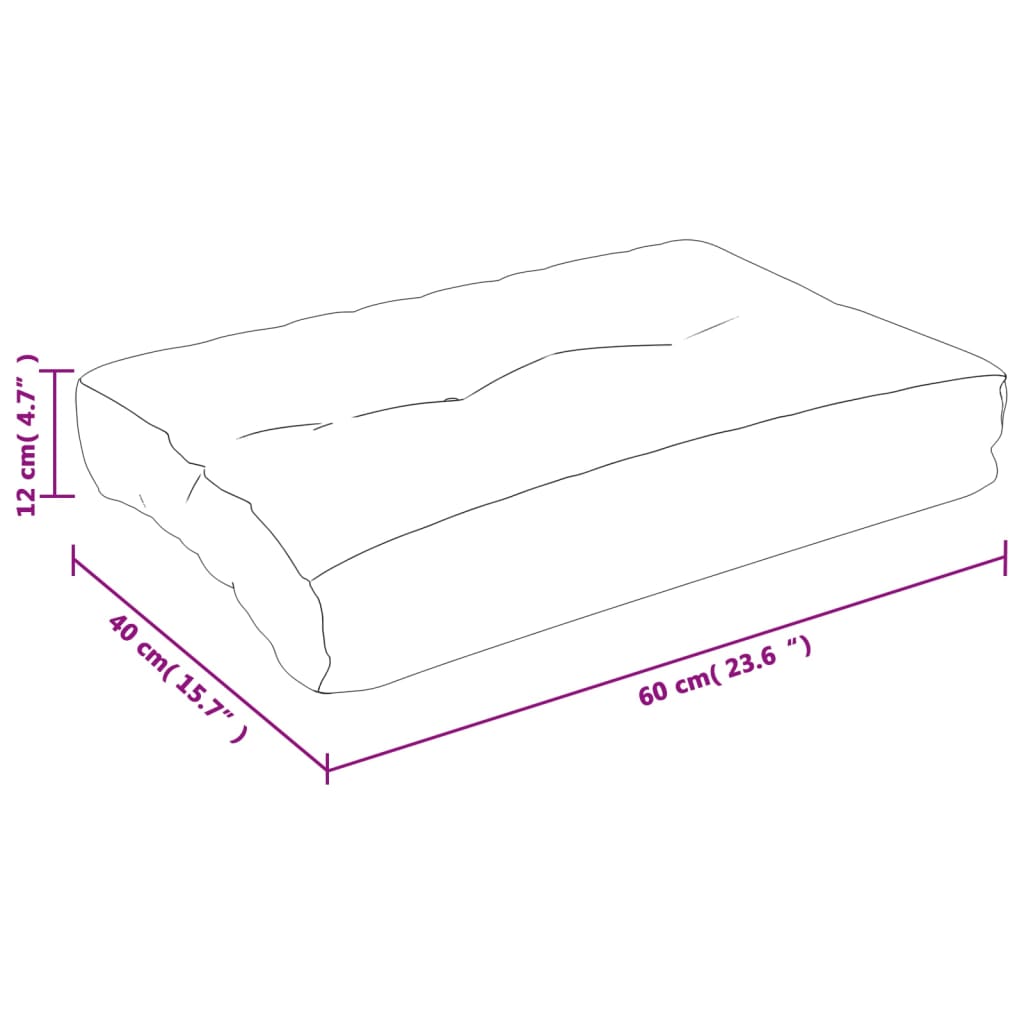 Kissen für Palettensofa Türkis 60x40x12 cm Stoff