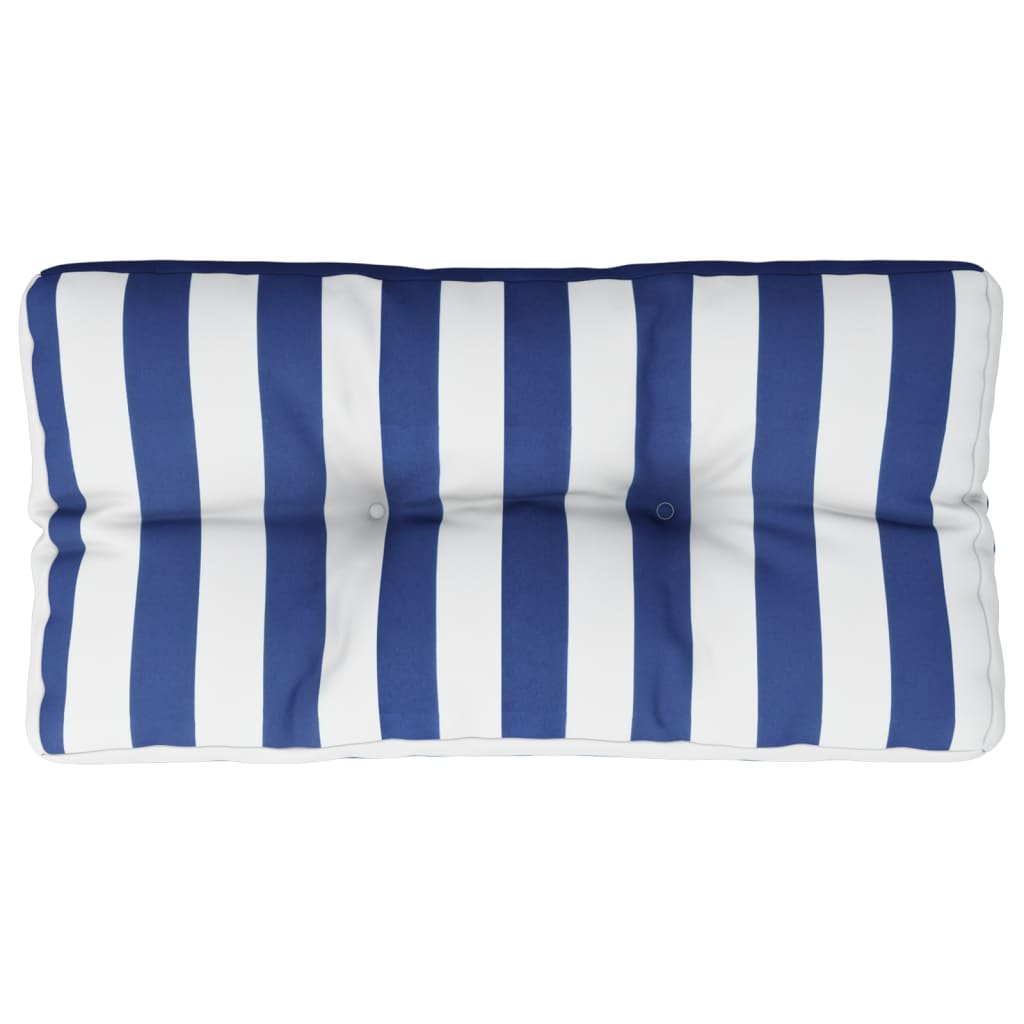 Palettenkissen Blau Weiß Gestreift 70x40x12 cm Stoff