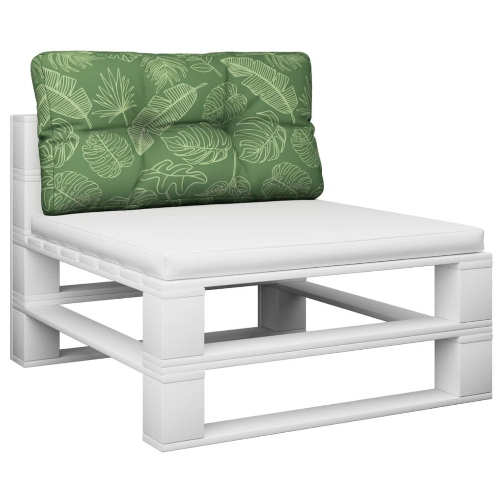 Palettenkissen Blattmuster 80x40x12 cm Stoff
