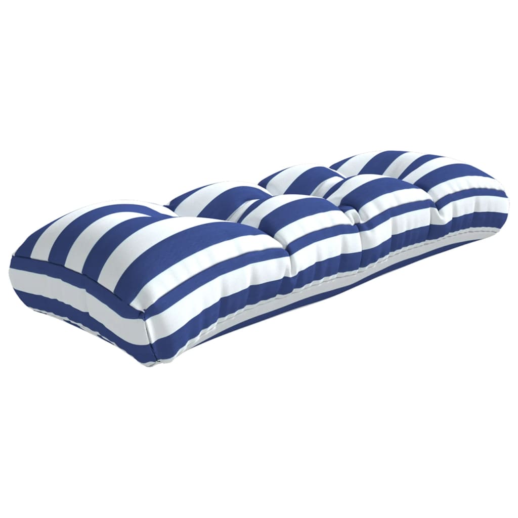 Kissen für Palettensofa Blau Weiß Gestreift 120x40x12 cm Stoff