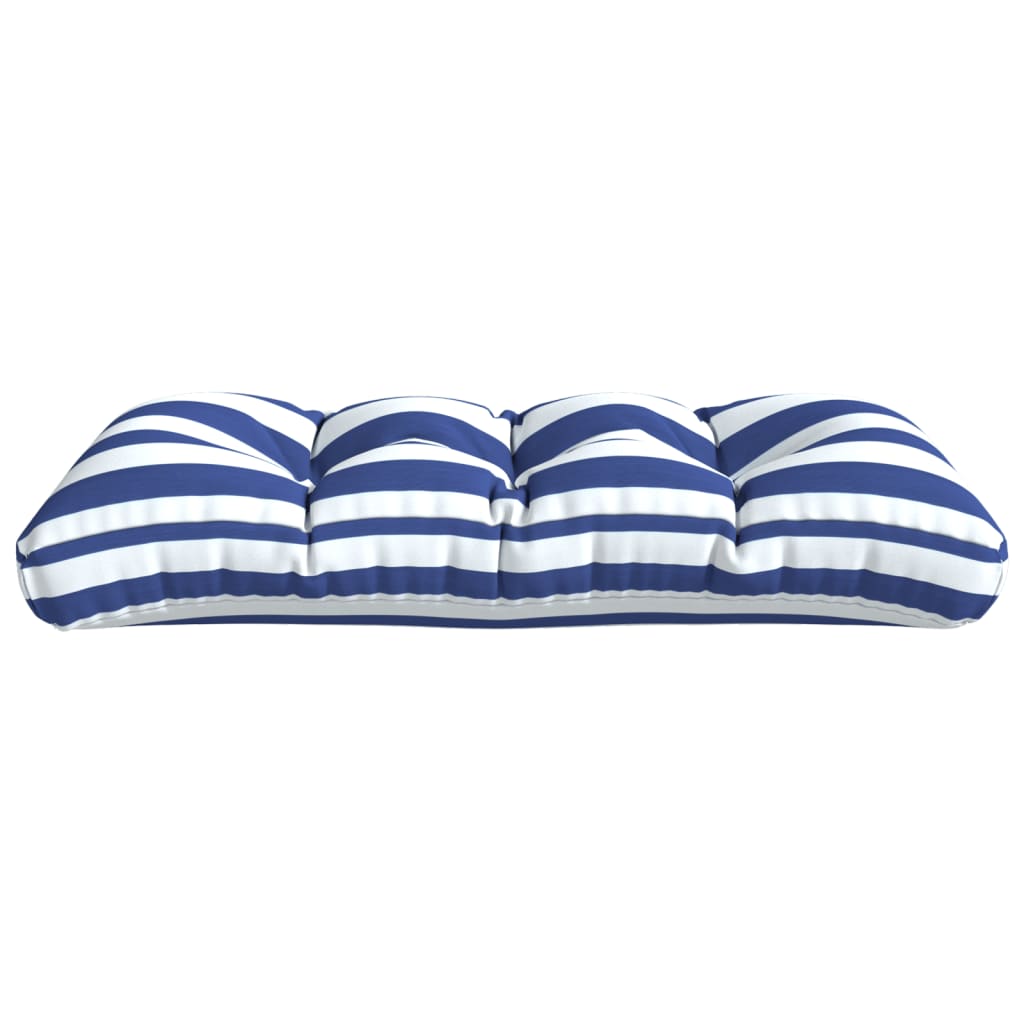 Kissen für Palettensofa Blau Weiß Gestreift 120x40x12 cm Stoff