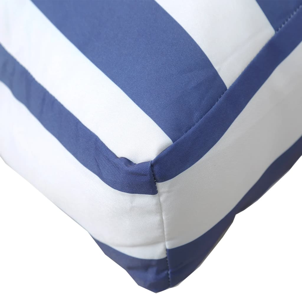 Kissen für Palettensofa Blau Weiß Gestreift 120x40x12 cm Stoff