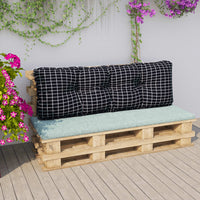 Thumbnail for Kissen für Palettensofa Schwarz Karomuster 120x40x12 cm Stoff