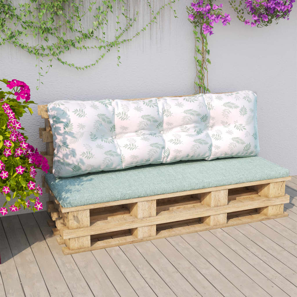 Kissen für Palettensofa Blattmuster 120x40x12 cm Stoff