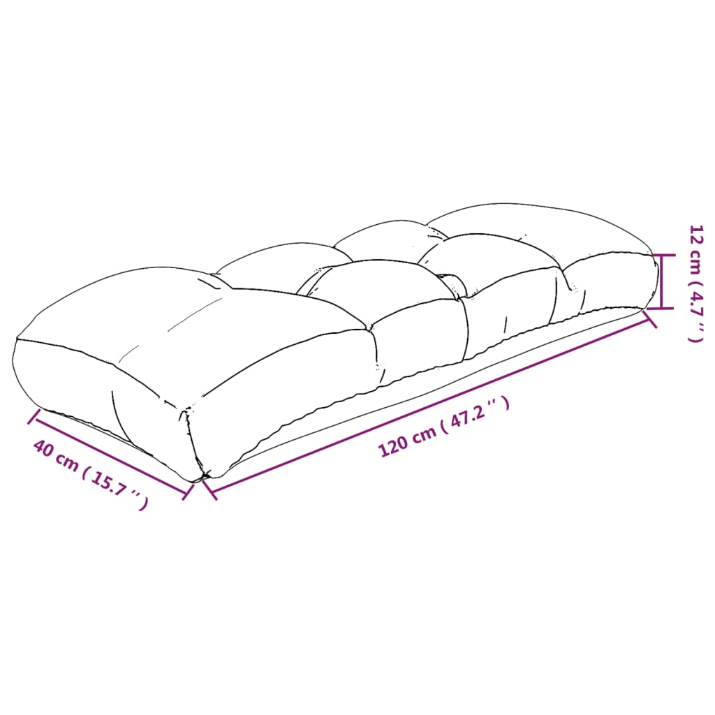 Kissen für Palettensofa Türkis 120x40x12 cm Stoff