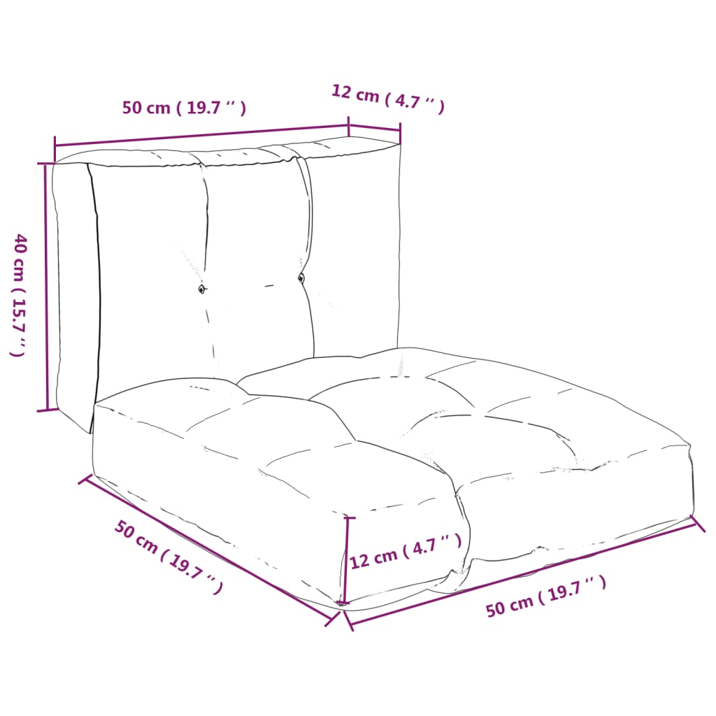 Kissen für Palettensofa 2 Stk. Blatt-Motiv Stoff