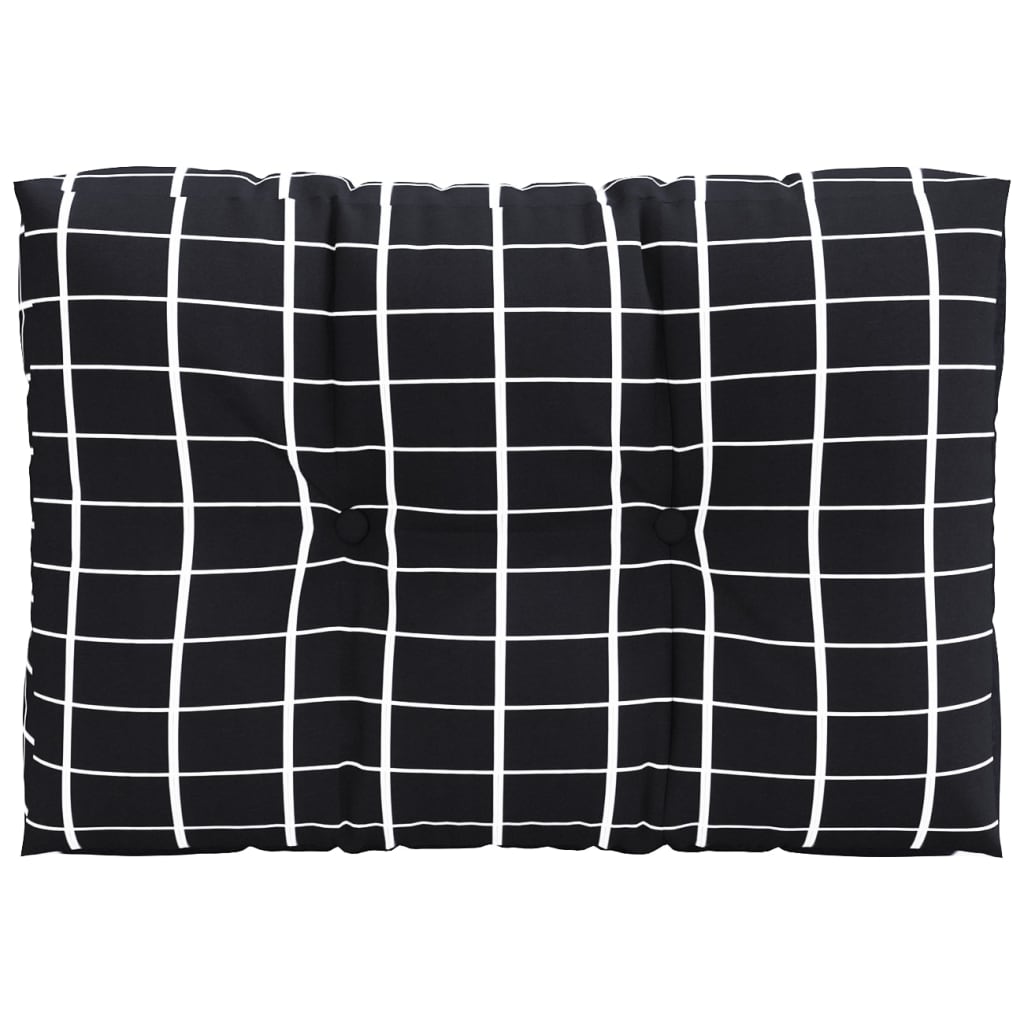 Kissen für Palettensofa 2 Stk. Schwarz Karomuster Stoff