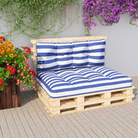 Thumbnail for Kissen für Palettensofa 2 Stk. Blau & Weiß Gestreift Stoff