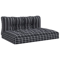 Thumbnail for Kissen für Palettensofa 2 Stk. Schwarz Karomuster Stoff