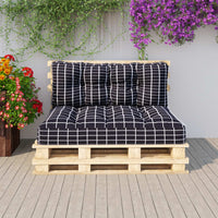 Thumbnail for Kissen für Palettensofa 2 Stk. Schwarz Karomuster Stoff