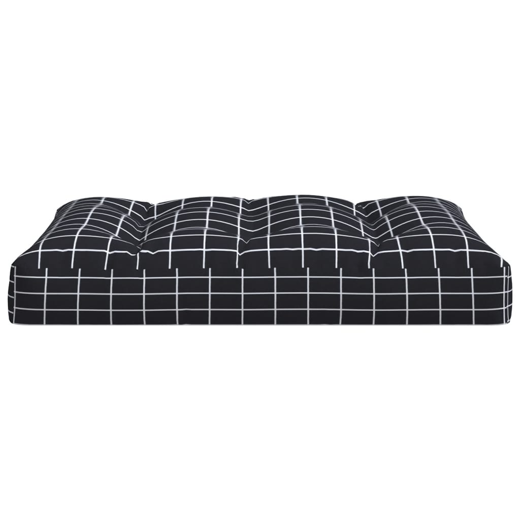 Kissen für Palettensofa 2 Stk. Schwarz Karomuster Stoff