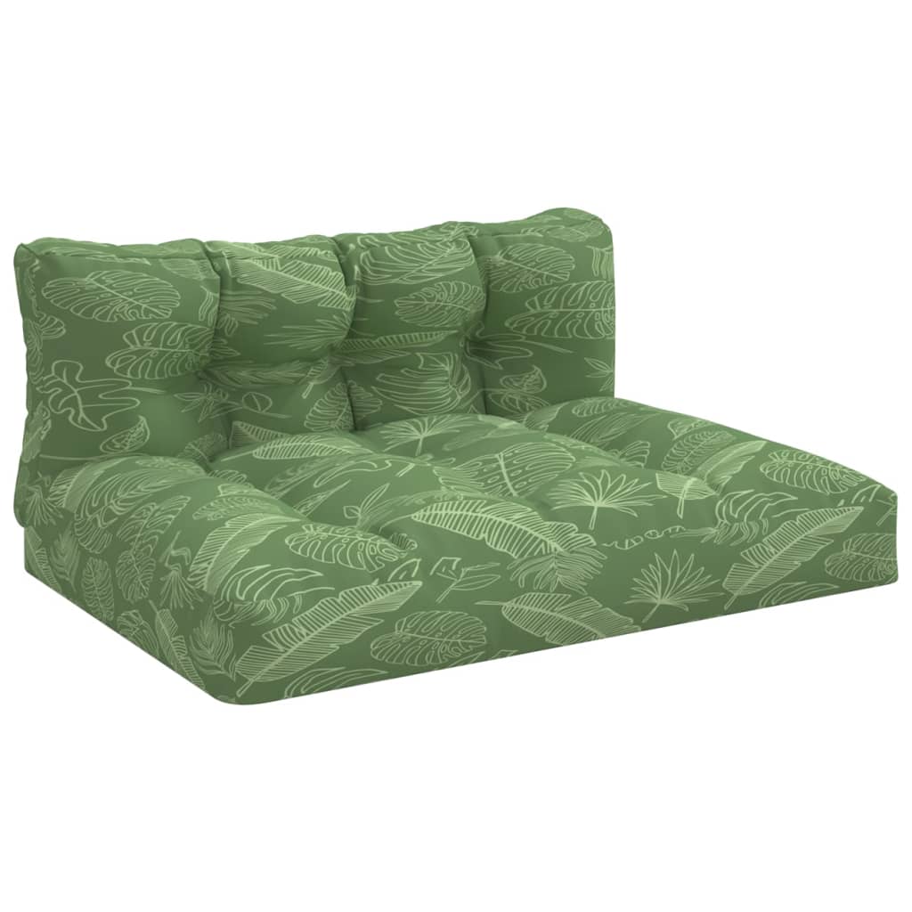 Kissen für Palettensofa 2 Stk. Blatt-Motiv Stoff