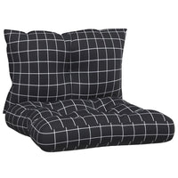 Thumbnail for Palettenkissen 2 Stk. Schwarz Karomuster Oxford-Gewebe