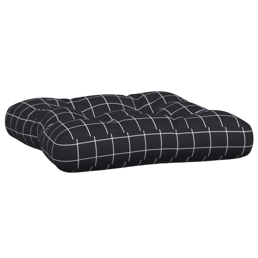 Palettenkissen 2 Stk. Schwarz Karomuster Oxford-Gewebe