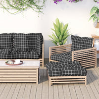 Thumbnail for Palettenkissen 2 Stk. Schwarz Karomuster Oxford-Gewebe