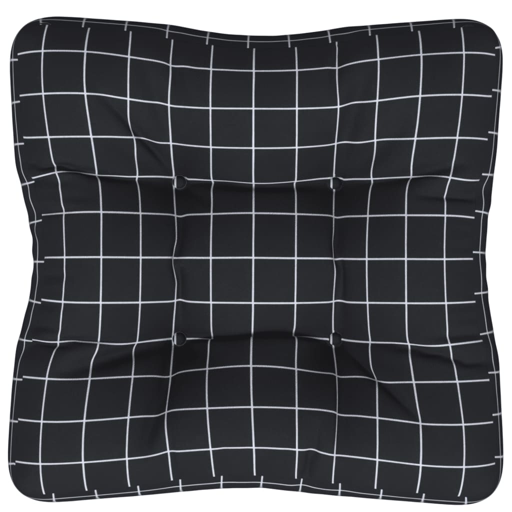 Palettenkissen Schwarz Karomuster 60x61,5x10 cm Oxford-Gewebe
