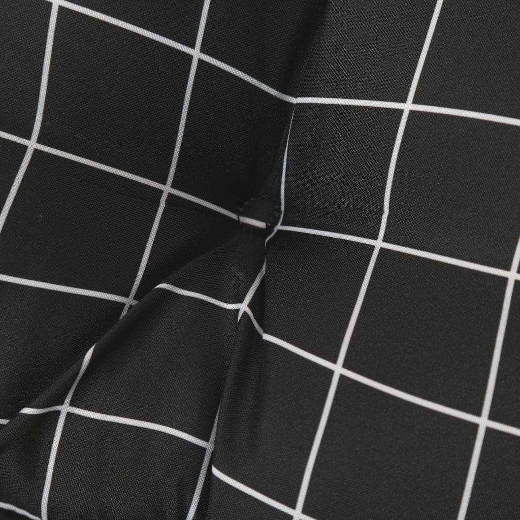 Palettenkissen Schwarz Karomuster 60x61,5x10 cm Oxford-Gewebe