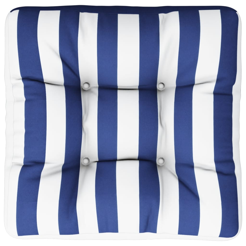 Palettenkissen Blau Weiß Gestreift 58x58x10 cm Oxford-Gewebe