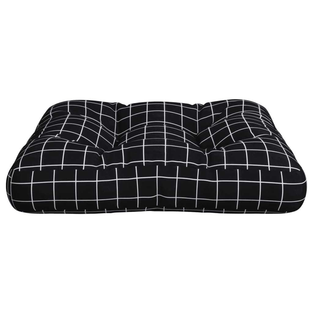 Palettenkissen Schwarz Karomuster 58x58x10 cm Oxford-Gewebe
